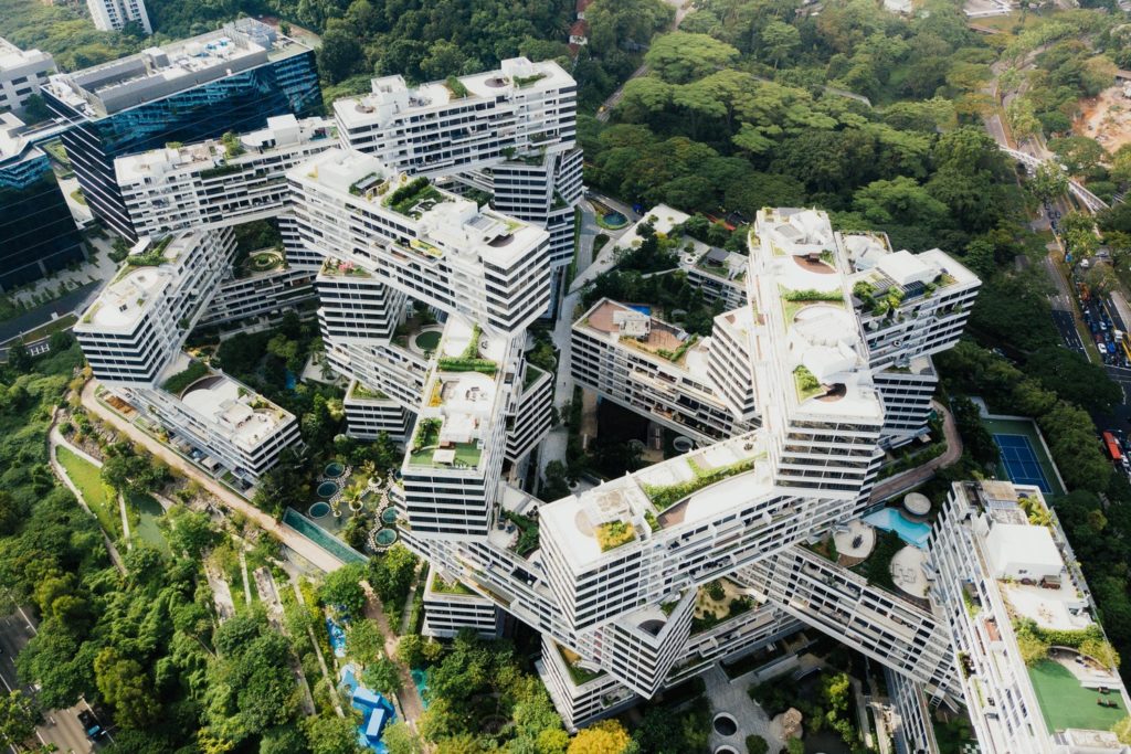 aerial view of luxury building